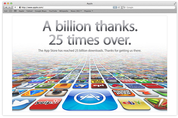 25 billion App Store downloads