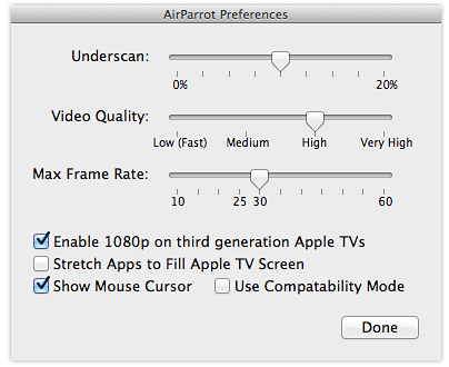 AirParrot Settings