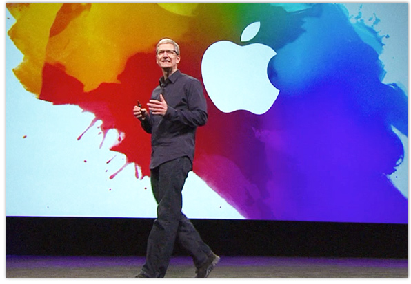 Tim Cook on stage