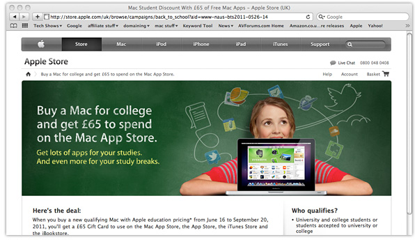 Apple back to school promo 2011