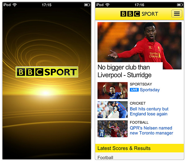 BBC Sport app for iPhone