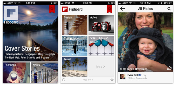 Flipboard iPhone screenshots