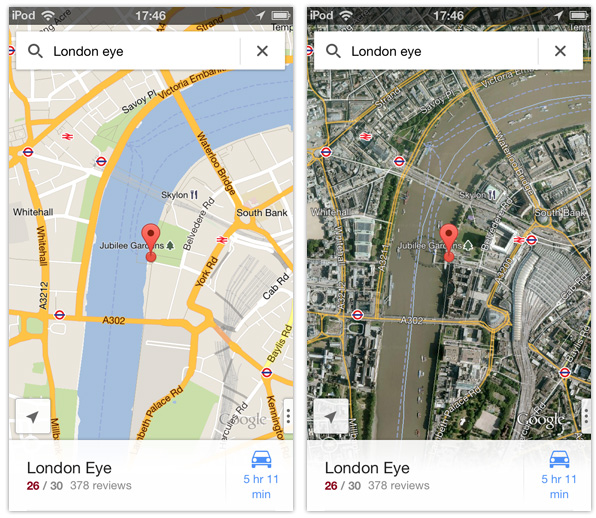 Google Maps iOS app