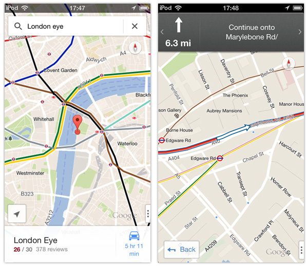 Google Maps iOS app