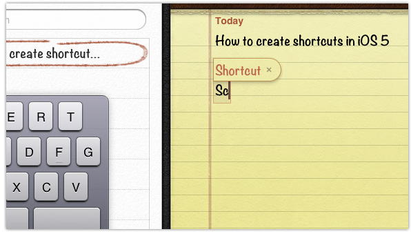 How to create keyboard shortcuts in iOS 5