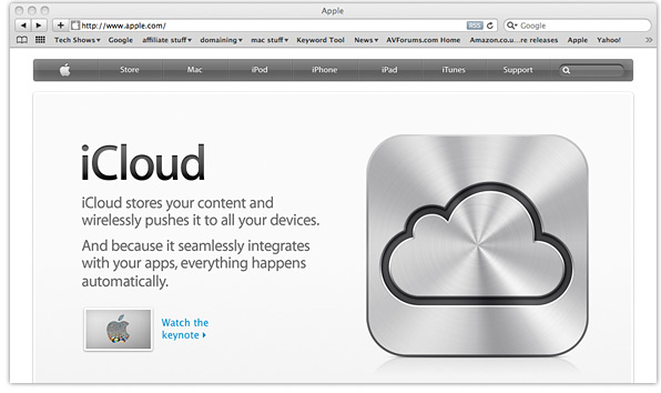 iCloud login page