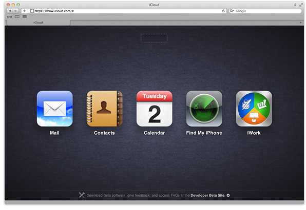 iCloud web apps