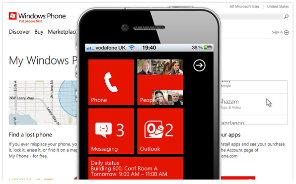 Windows Phone 7.5 (Mango) on an iPhone