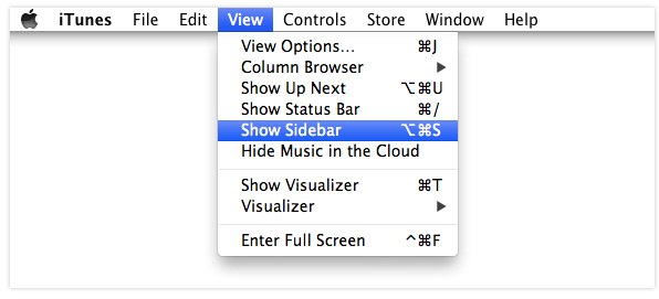 iTunes 11 view menu