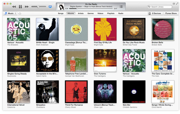 iTunes 11 expanded album view