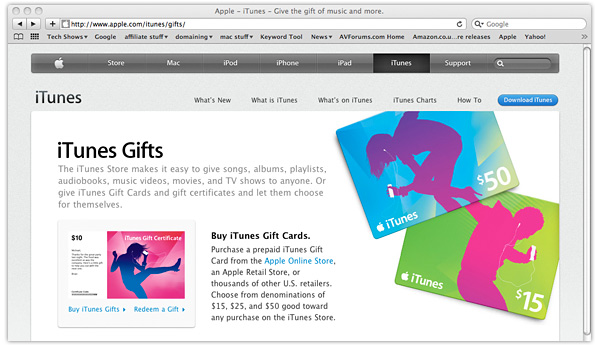 iTunes gift cards