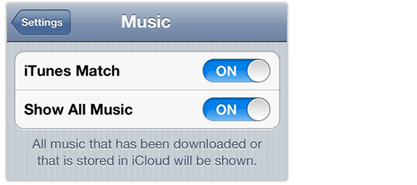 iTunes Match Settings