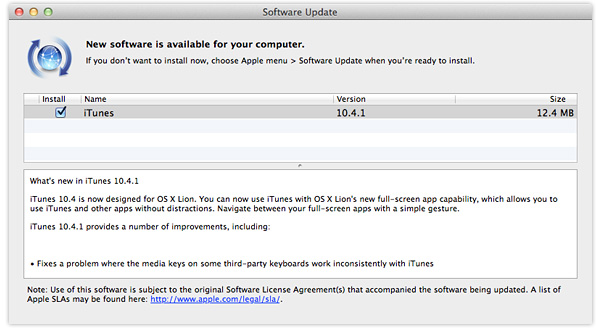 iTunes 10.4.1 update