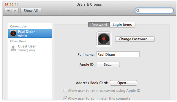 OS X Lion Users & Groups