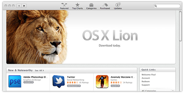 Lion in App Store