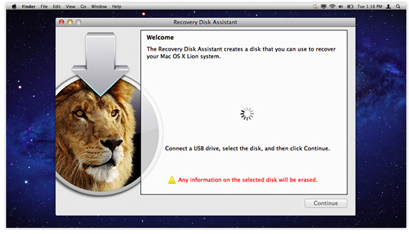 Lion Recovery Disk Assistant