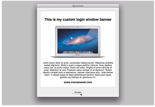 login window banner
