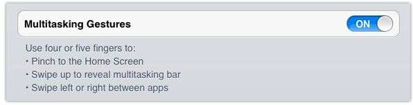 Multitasking Gestures iPad