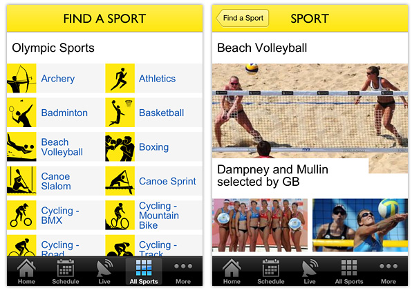 Olympics app iPhone BBC