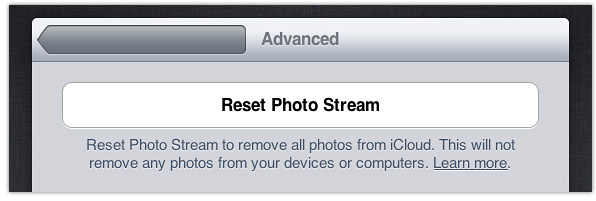 Reset Photo Stream