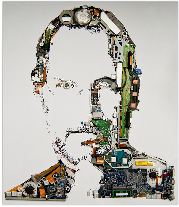 Steve Jobs MacBook Pro Parts Portrait